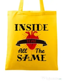 Sacosa din panza Inside we’re all the same Galben