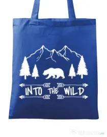 Sacosa din panza Into the wild Albastru regal