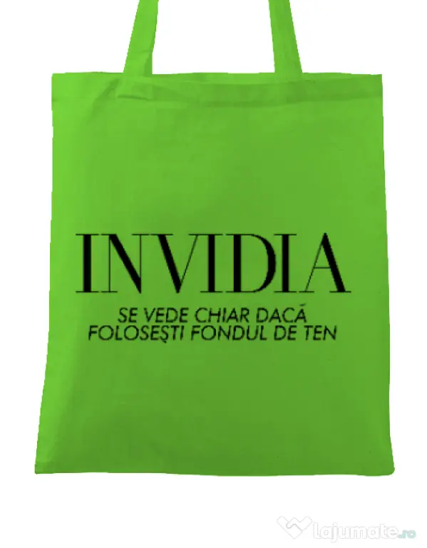Sacosa din panza Invidia Verde mar