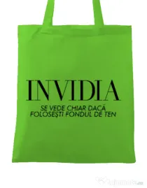 Sacosa din panza Invidia Verde mar