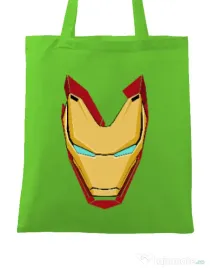Sacosa din panza Iron man mask Verde mar