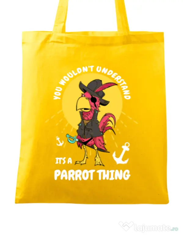 Sacosa din panza It’s a parrot thing Galben