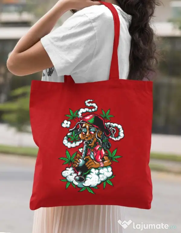 Sacosa din panza Jamaican Rosu