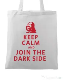 Sacosa din panza Join the darkside Alb