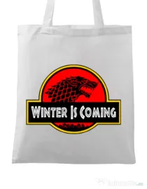 Sacosa din panza Jurassic winter Alb