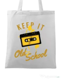 Sacosa din panza Keep it old school Alb