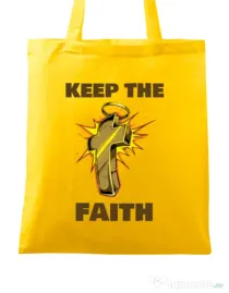 Sacosa din panza Keep the Faith Galben