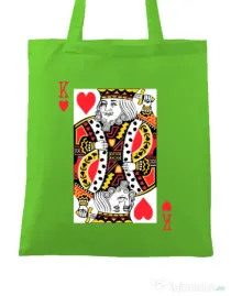Sacosa din panza King of hearts Verde mar