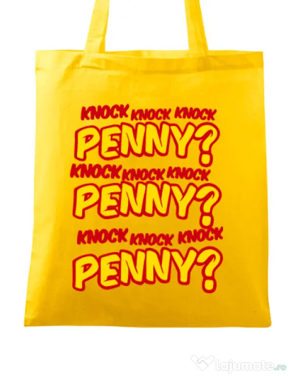 Sacosa din panza Knock Penny Galben