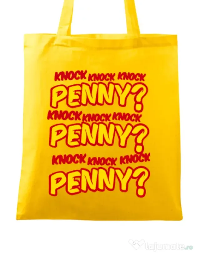 Sacosa din panza Knock Penny Galben