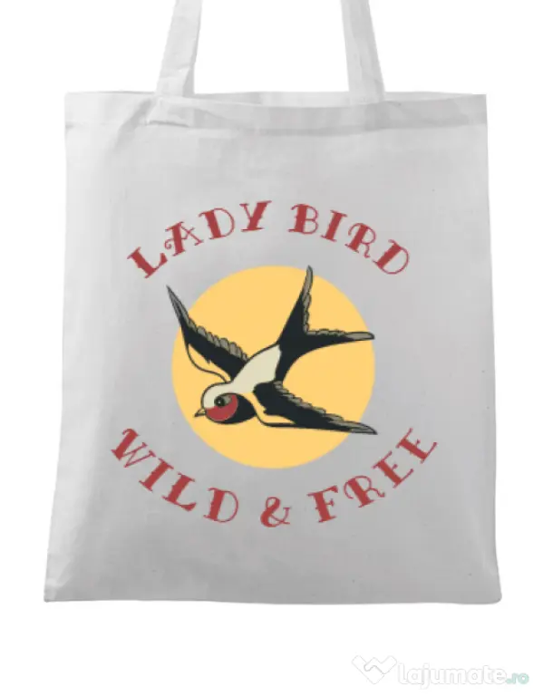 Sacosa din panza Ladybird Alb
