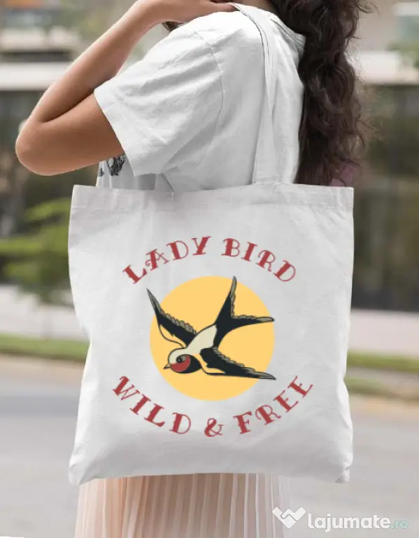 Sacosa din panza Ladybird Alb