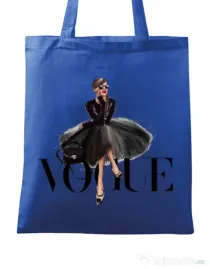 Sacosa din panza Little black tutu Albastru regal