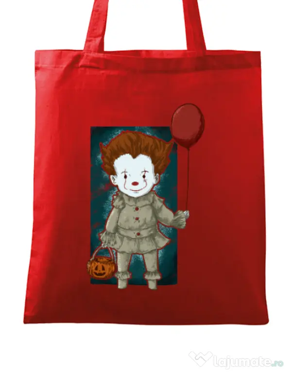 Sacosa din panza Little clown Rosu