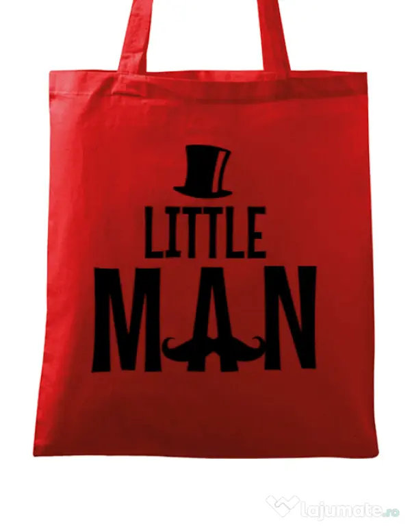 Sacosa din panza Little man Rosu