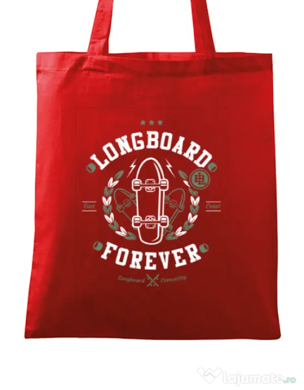 Sacosa din panza Long Board Forever Rosu