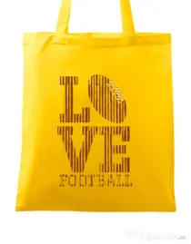 Sacosa din panza Love football Galben