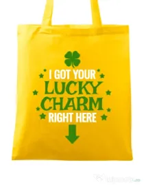 Sacosa din panza Lucky charm Galben