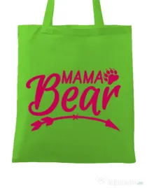 Sacosa din panza Mama bear Verde mar