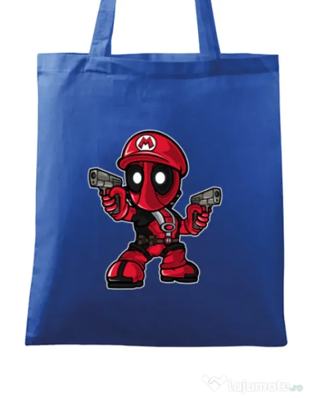 Sacosa din panza Mario Deadpool Albastru regal