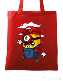 Sacosa din panza Mario minion Rosu