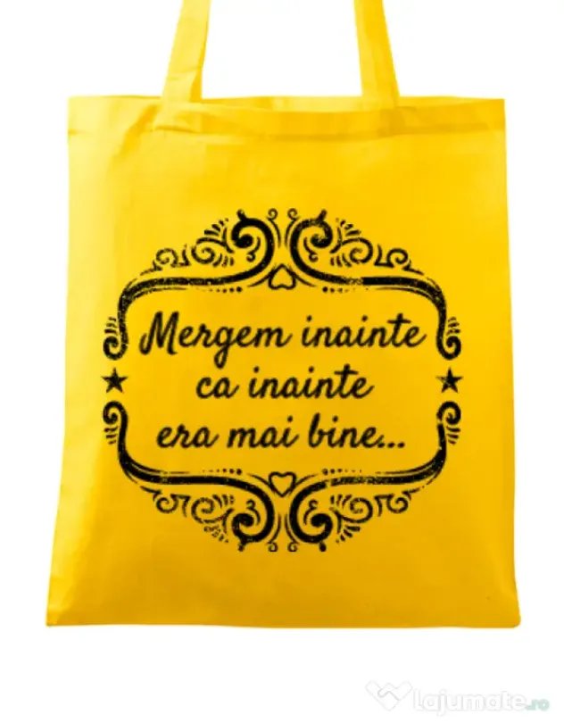 Sacosa din panza Mergem inainte Galben