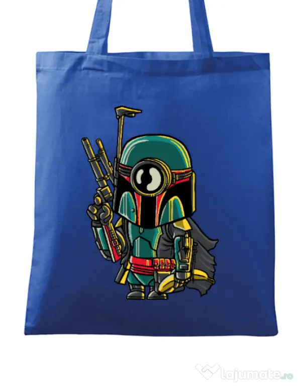 Sacosa din panza Minion Boba Fett Albastru regal