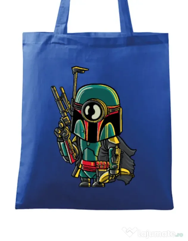 Sacosa din panza Minion Boba Fett Albastru regal