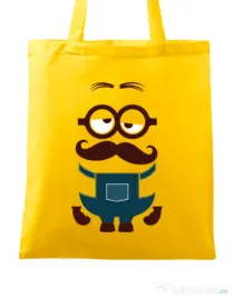 Sacosa din panza Minion moustache Galben