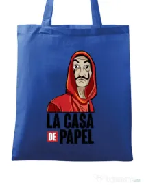 Sacosa din panza Money heist Albastru regal