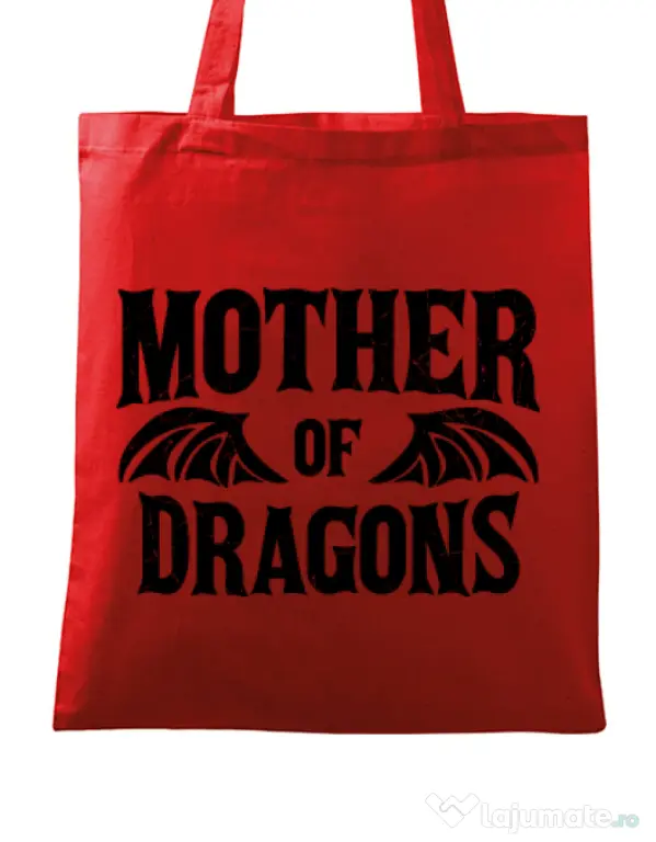 Sacosa din panza Mother of dragons 2 Rosu