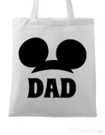 Sacosa din panza Mouse dad Alb