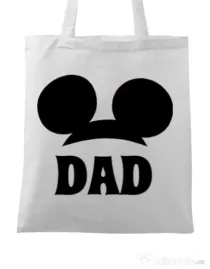 Sacosa din panza Mouse dad Alb