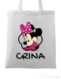 Sacosa din panza Mouse daughter Alb