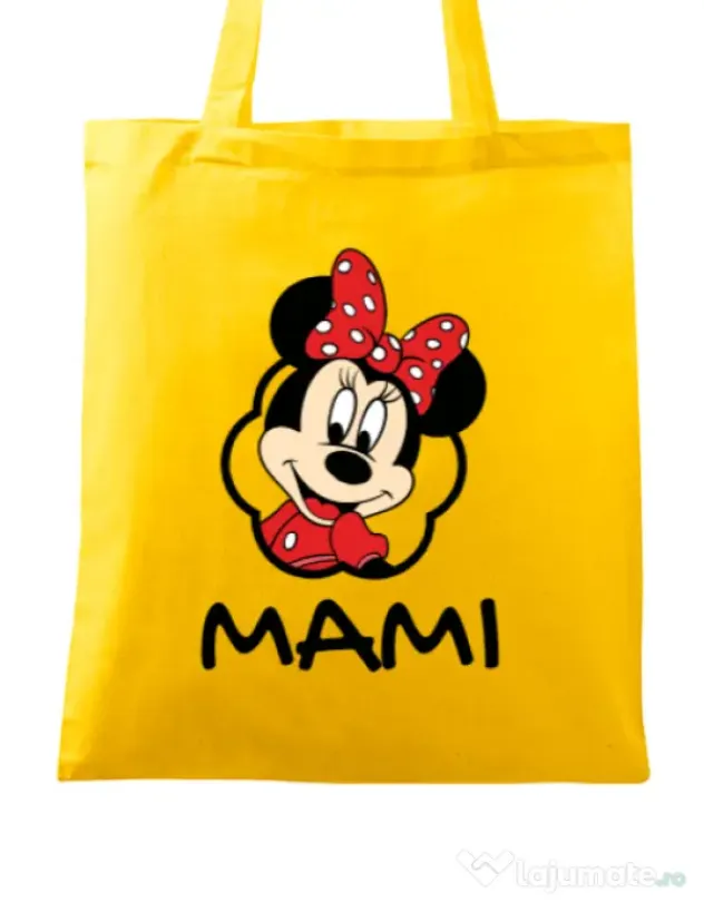Sacosa din panza Mouse mommy Galben