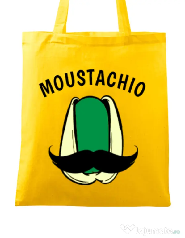 Sacosa din panza Moustachio Galben