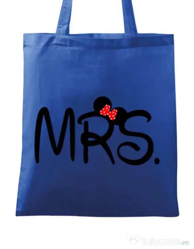 Sacosa din panza Mrs Minnie Albastru regal