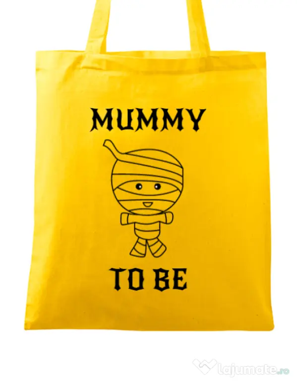 Sacosa din panza Mummy to be boy Galben