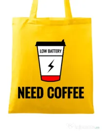 Sacosa din panza Need coffee Galben