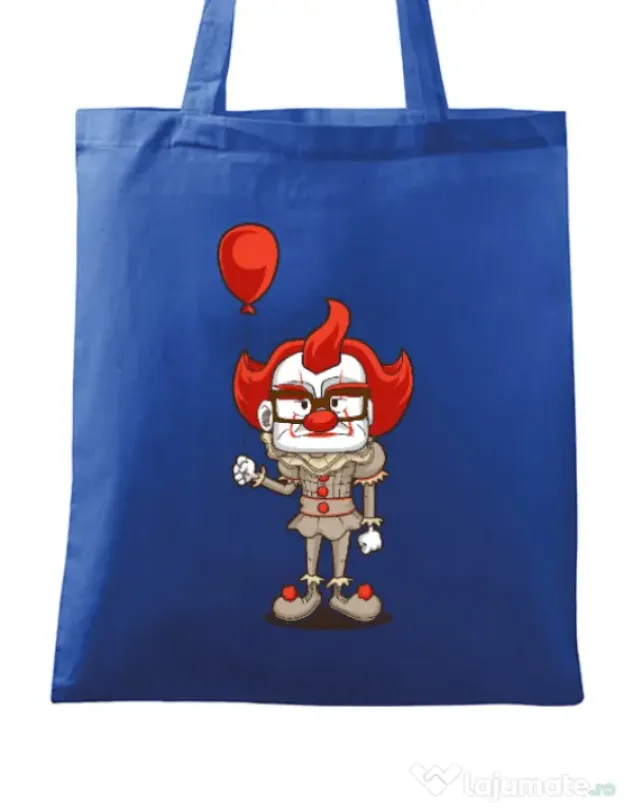 Sacosa din panza NICE CLOWN Albastru regal