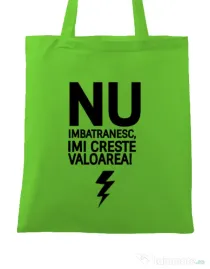Sacosa din panza Nu imbatranesc Verde mar