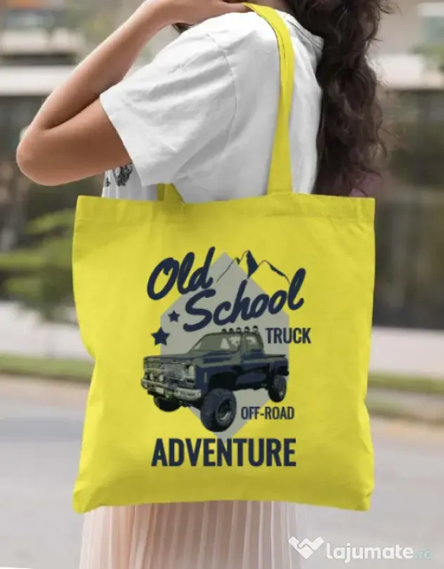 Sacosa din panza Off-road truck Galben