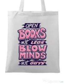 Sacosa din panza Open books Alb
