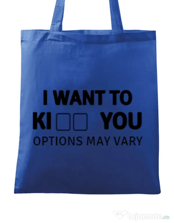 Sacosa din panza Options may vary Albastru regal