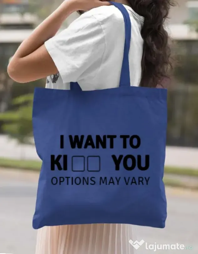 Sacosa din panza Options may vary Albastru regal