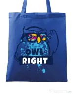 Sacosa din panza Owl right Albastru regal