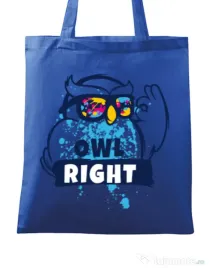 Sacosa din panza Owl right Albastru regal