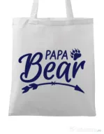Sacosa din panza Papa bear Alb