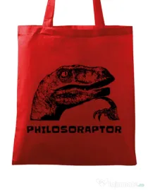 Sacosa din panza Philosoraptor Rosu