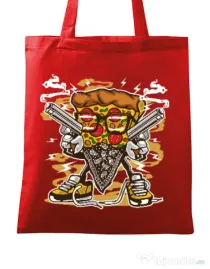 Sacosa din panza Pizza Gangster Rosu